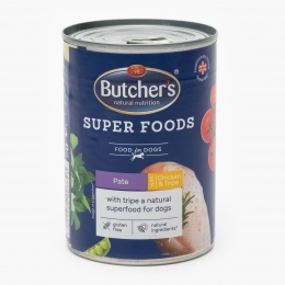 Hrană pentru câini, 400g, Super Foods pate pui și măruntaie 
