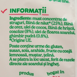Biscuiți cu năut, ghimbir și coacăze, fără zahăr adăugat 100g