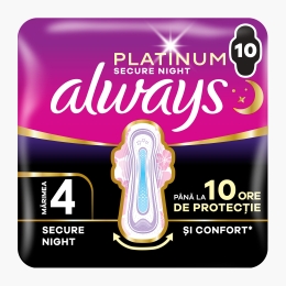 Absorbante Platinum Secure Night 10 buc