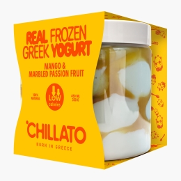 Iaurt grecesc înghețat cu mango și fructul pasiunii 450ml (350g)