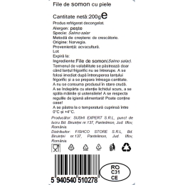 File de somon cu piele 200g
