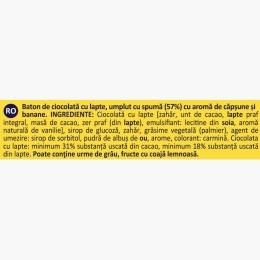 Baton de ciocolată cu spumă de căpșuni și banane Pufs 21g 
