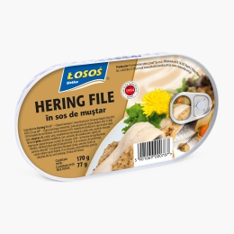 Hering file în sos de muștar 170g