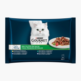 Hrană umedă pentru pisici, 4 x 85g, Perle cu vițel și legume/iepure și morcovi/miel și legume în sos