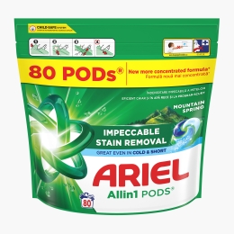 Detergent de rufe capsule All-in-One Pods Mountain Spring, 80 spălări, 80 buc