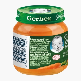 Piure ecologic din morcovi și cartofi dulci, 125g, +6 luni 
