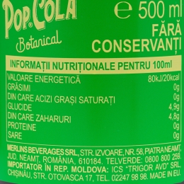 Băutură carbogazoasă Pop Cola Botanical cu lămâie & lime 500ml