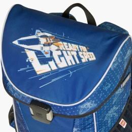 Ghiozdan de școală cu model City Space Explorer, 40 x 28 x 16 cm, albastru