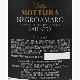 Vin roșu sec Negroamaro Salento, 13%, 750ml