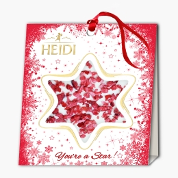 Figurină din ciocolată albă cu merișor Mini Star White Cranberry 15g