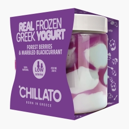 Iaurt grecesc înghețat cu fructe de pădure și coacăze negre 450ml (350g)