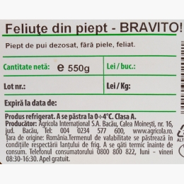 Feliuțe din piept pui 550g