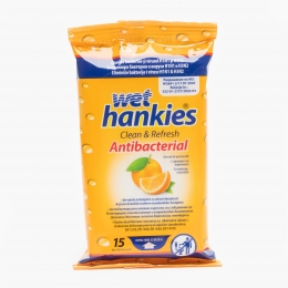 Șervețele umede antibacteriene cu parfum de portocală 15buc