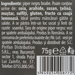 Piper negru boabe 75g