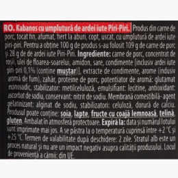 Cârnați sticks picanți cu piri-piri 95g