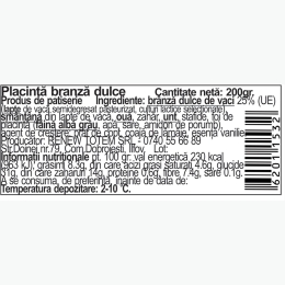 Plăcintă cu brânză dulce 200g
