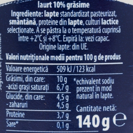 Iaurt natur Cremos 10% grăsime 140g