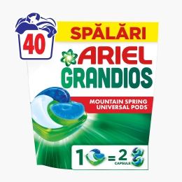 Detergent de rufe capsule Grandios Mountain Spring, 40 spălări, 40 buc