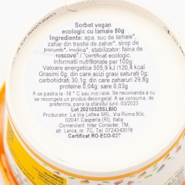 Sorbet vegan ecologic cu lămâie 80g