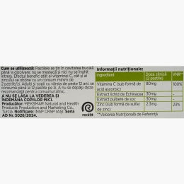 Strepimuno cu soc și echinacea, fără zahăr, 24 pastile