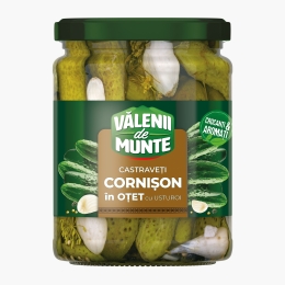 Castraveți cornișon în oțet cu usturoi 500g