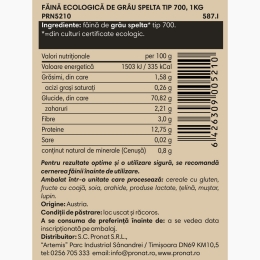 Făină eco albă din grâu spelta triticum 1kg
