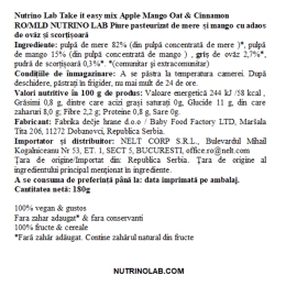 Piure cu măr, mango, ovăz, chia & scorțișoară Take It Easy Mix 180g