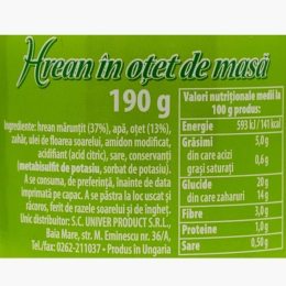 Hrean în oțet de masă 190g