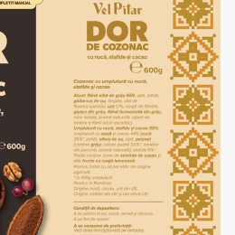 Cozonac cu nucă, stafide și cacao 600g