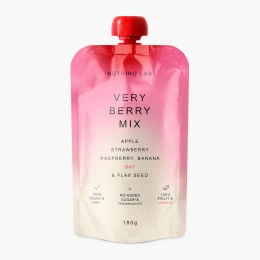 Piure cu măr, căpșună, zmeură, banană, ovăz & semințe de in Very Berry Mix 180g