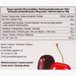Praline de ciocolată neagră cu vișine în alcool, 187g