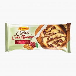 Cozonac cremă de nuci și cireșe confiate 550g