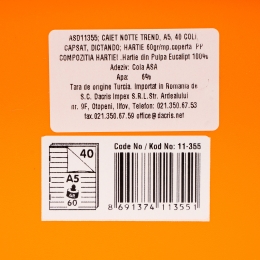 Caiet dictando Trend, A5, copertă PP, capsat, 40 file, diverse culori