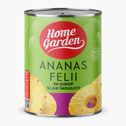 Ananas rondele în sirop, conservă 565g