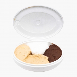 Înghețată italiană artizanală (gelato) ciocolată, alune pădure Piemonte, arahide sărate, lămâie, fără zahăr și vegan 1kg