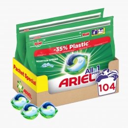 Detergent de rufe capsule All in One Pods Mountain Spring, 104 spălări