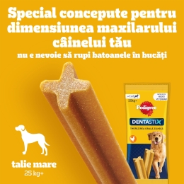 Batoane dentare pentru câini de talie mare, 4 buc, 154g, DentaStix 