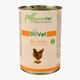 Hrană eco umedă pentru câini, 400g, cu pui, orez și dovleac 