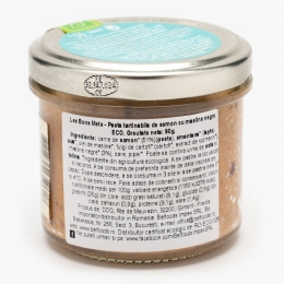 Pastă tartinabilă de somon cu măsline negre eco 90g