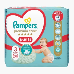 Scutece chiloțel Premium Care, mărimea 3, 6-11kg, 28 buc