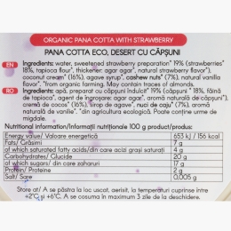 Desert eco Pana cotta cu căpșuni 140g