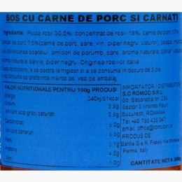 Sos cu carne de porc și cârnați Salsiccia 300g
