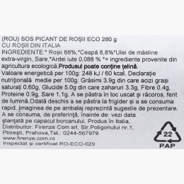 Sos picant de roșii eco 280g