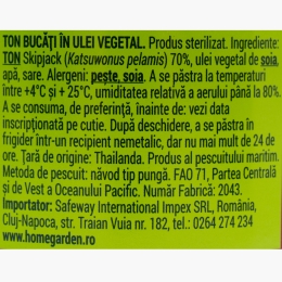 Ton bucăți în ulei vegetal 400g