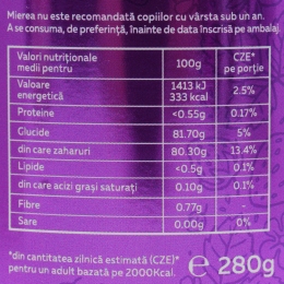 Miere cremă cu căpșuni 280g