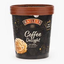  Înghețată cremă cu aromă de ciocolată și alcool și înghețată din lactate cu sos de cafea 400g