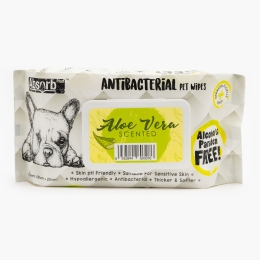 Șervețele antibacteriene pentru igiena zilnică a animalelor de companie - aloe vera 80 buc
