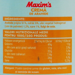 Cremă tartinabilă de arahide Creamy 340g
