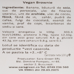 Brownie plant based, de post, 100g