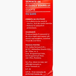 Semințe floarea-soarelui negre cu sare 40g